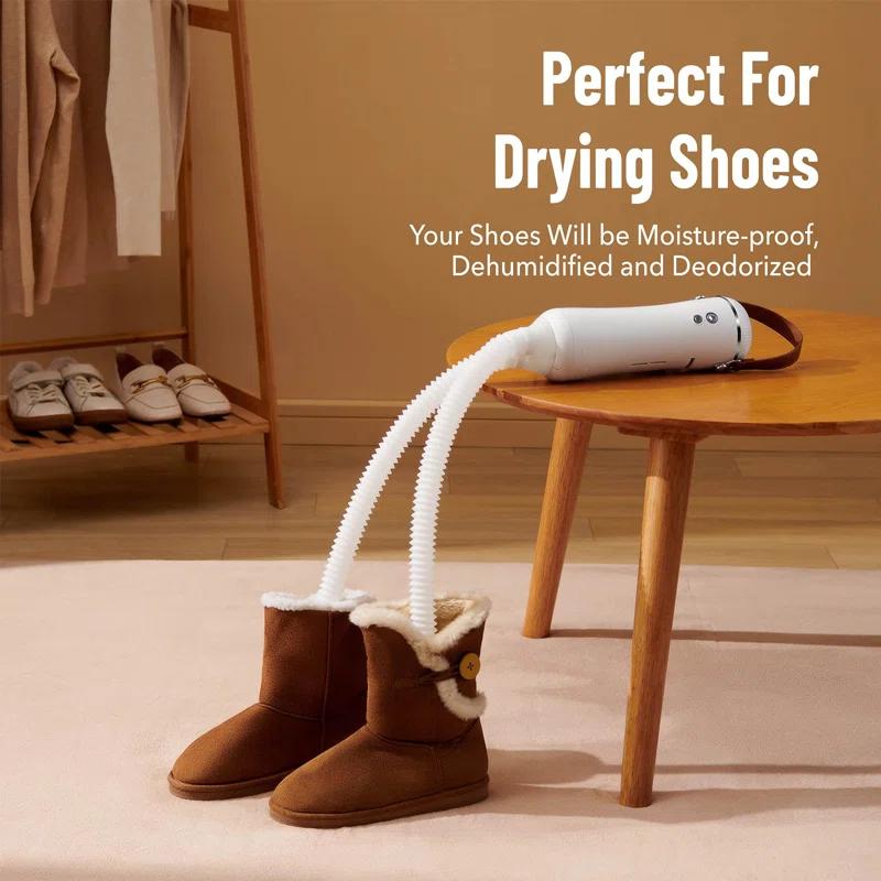 MASTER CRAFT WINDOW AND DOOR Electric Portable Dryer For Clothes - Mini Clothes Dryer With Shoe Drying Attachment, Foldable Drying Rack, Super-Quiet Motor, Timers Automatically Shutdown - Compact Travel Dryers For RV And Apartments