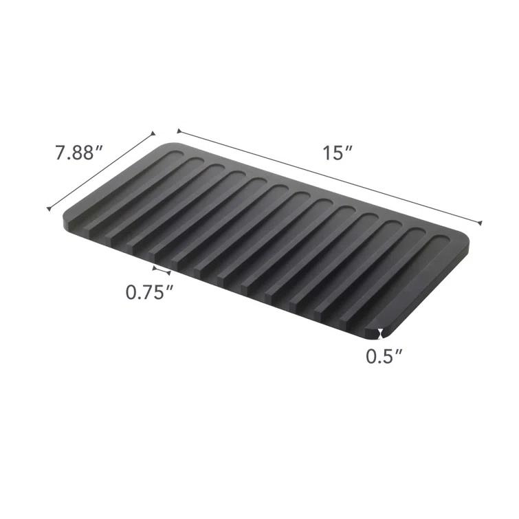 Yamazaki Home Self Draining Tray - Drying Board, Dish Drainer Mat, Silicone