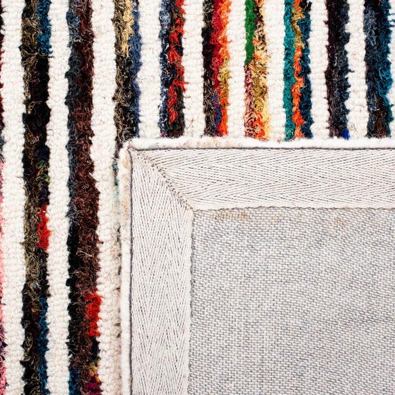 Dakota Fields Nantucket Hand Tufted Wool/Cotton Geometric Rug in Brown/Pink/Blue