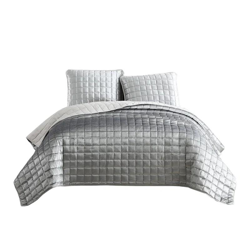 Benjara Microfiber 3 Piece Coverlet Set