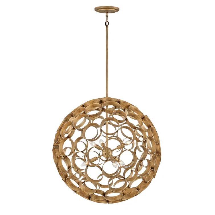 Centric 6-Light Orb Handcrafted Chandelier - Burnished Gold