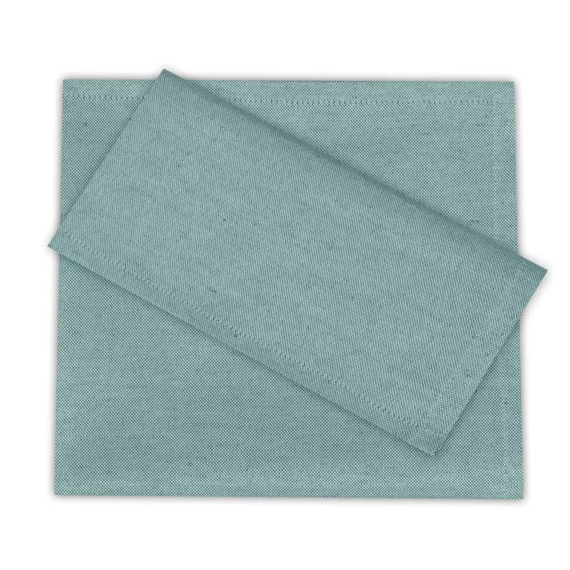 Ruvanti Poly Cotton Square Cloth Napkins Chambray Fabric (Set of 12)