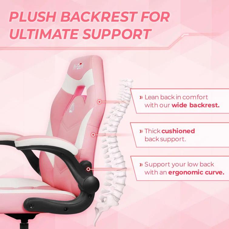 Neo Chair N-GEN Adjustable Ergonomic Faux Leather Swiveling PC & Racing Game Office Desk Chair with Flip-Up Arms