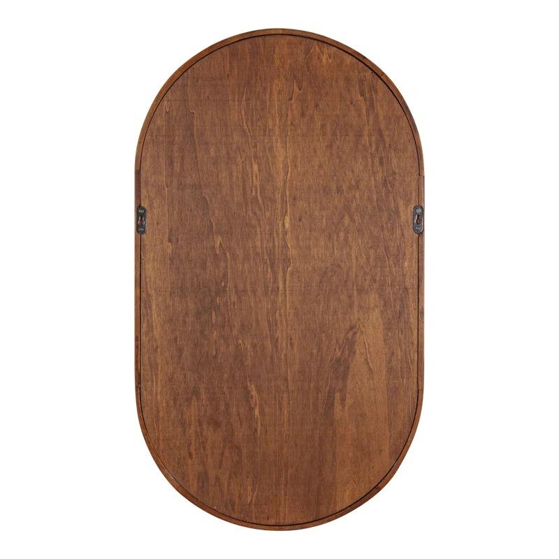 Minx Oval Solid Mango Wood Accent Wall Shelf