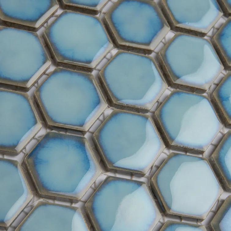 Merola Tile Hudson 1" Hex 11-7/8 " x 13-1/4 " Porcelain Mosaic Floor and Wall Tile