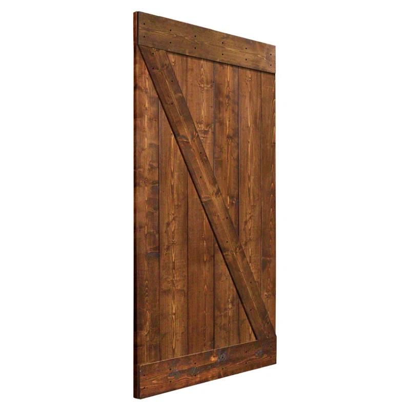 Calhome 84'' Solid Wood Paneled Painted without Installation Hardware Kit Barn Door