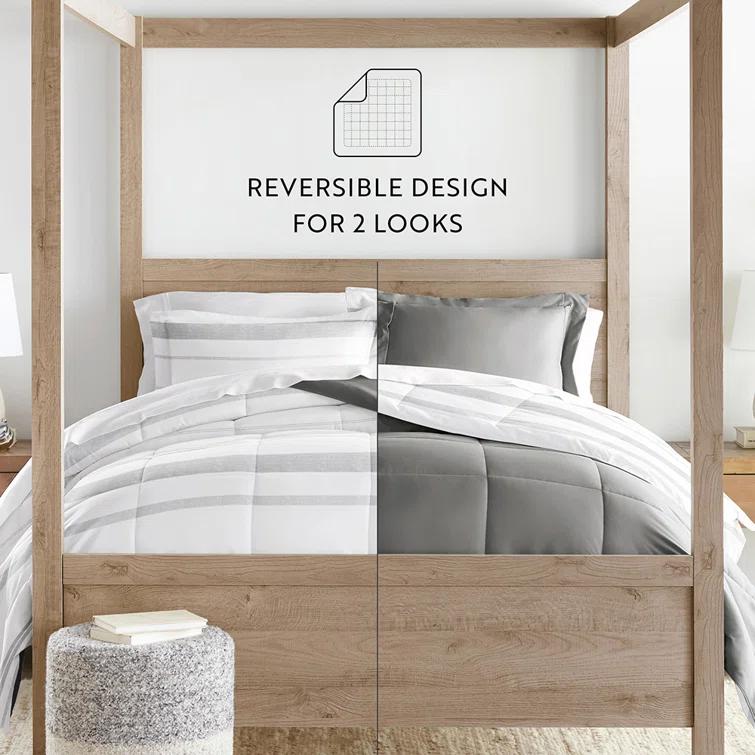 Becky Cameron Contemporary Coastal Stripe Down-Alternative Lightweight Comforter Set