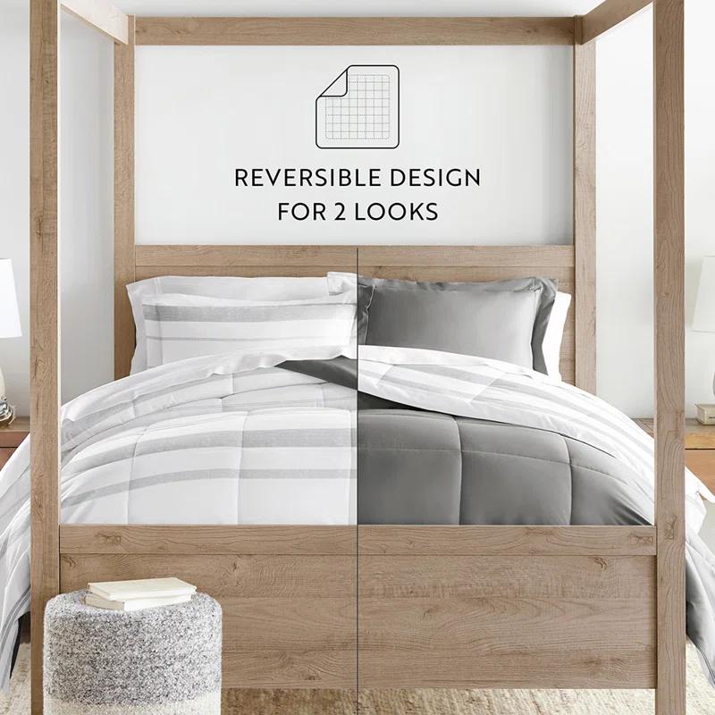 Becky Cameron Contemporary Coastal Stripe Down-Alternative Lightweight Comforter Set