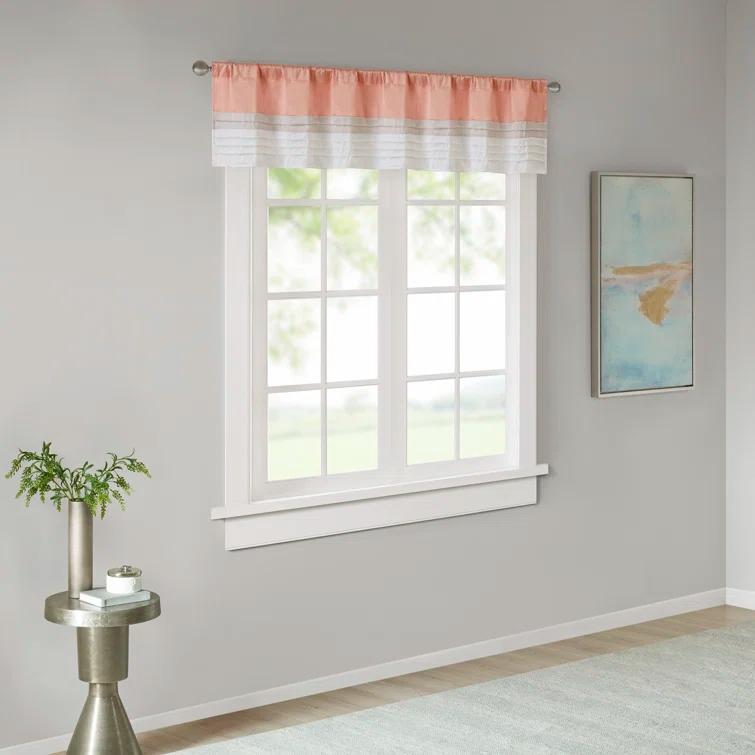 Madison Park Amherst Polyoni Pintuck Single Window Valance