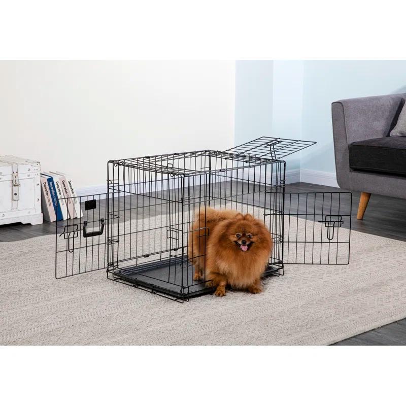 Go Pet Club Metal Collapsible Pet Crate with 3 Doors