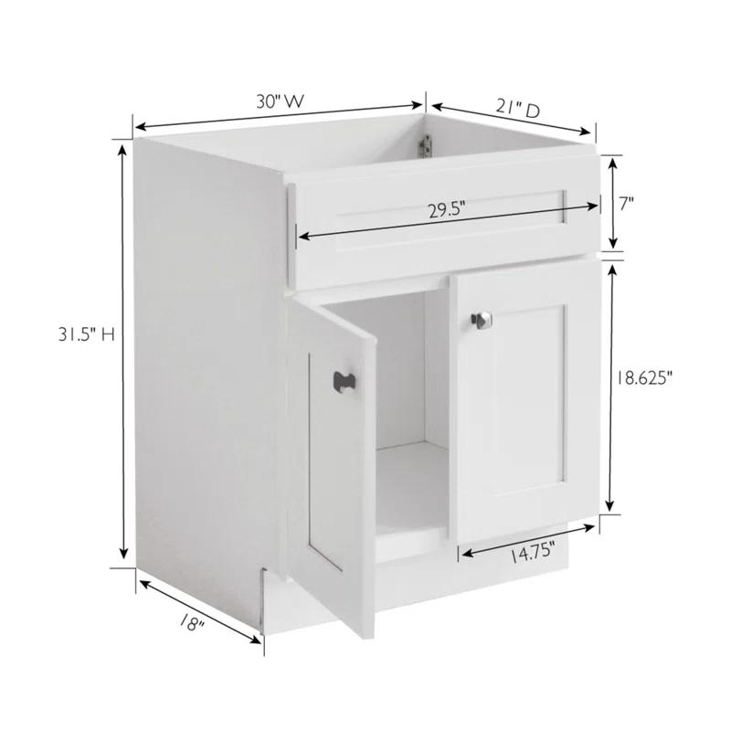 Design House Brookings 30 Inch Bathroom Vanity, Ready to Assemble, Solid Wood, Sherwin Williams – Design House, 587089