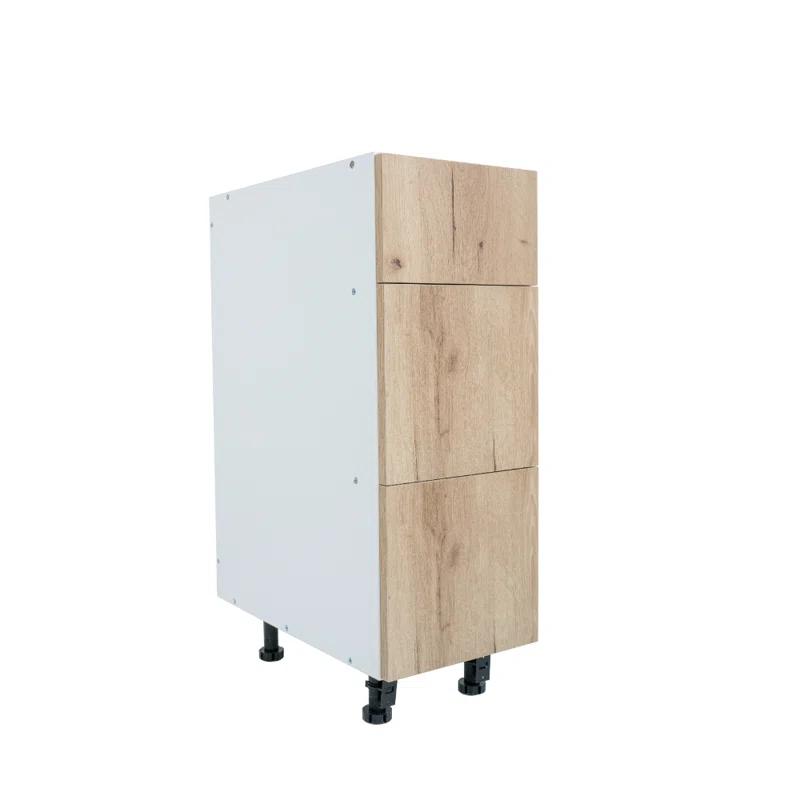 Cambridge 17 34.5'' H Ready to assemble Light Oak Vanity Base Kitchen Cabinet, 3 Drawer