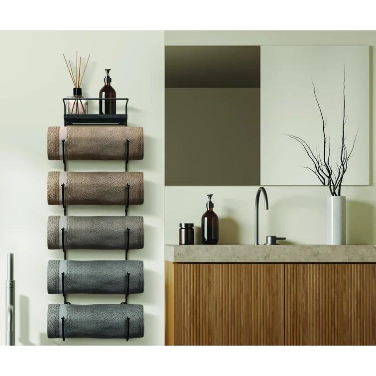 Sorbus Sorbus 5-Tier Wall Mounted Metal Towel Rack with Shelf TWL-RCKW-BLK