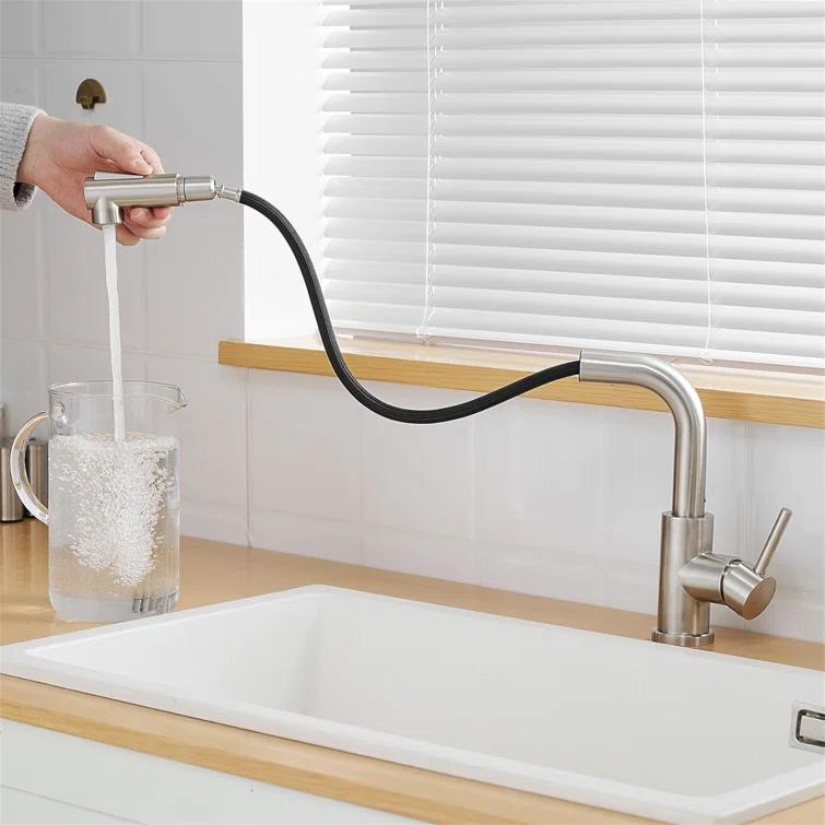 LOONGFIELD Sink Faucet, Kitchen Faucets With Pull Down Sprayer, Bathroom Sink Faucets Mini Bar Prep Faucet ASTARQ-W1932P171710