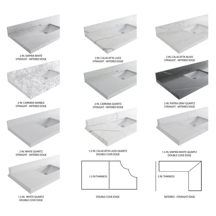 Willow Collections Aberdeen 84'' Double Bathroom Vanity with Quartz Top
