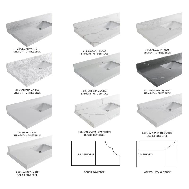 Willow Collections Aberdeen 84'' Double Bathroom Vanity with Quartz Top