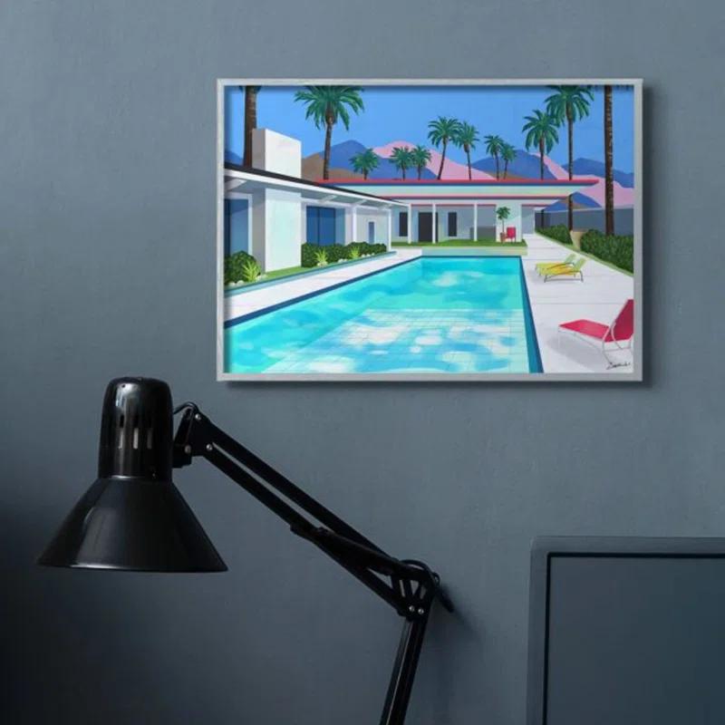 Stupell Industries " Modern Architecture House Pool Tropical Palm Trees " by Ziwei Li