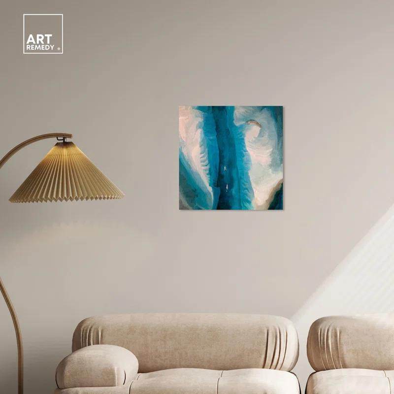 Art Remedy Deep Blue Kayak Canvas Colorful Abstract Wall Art by Art Remedy