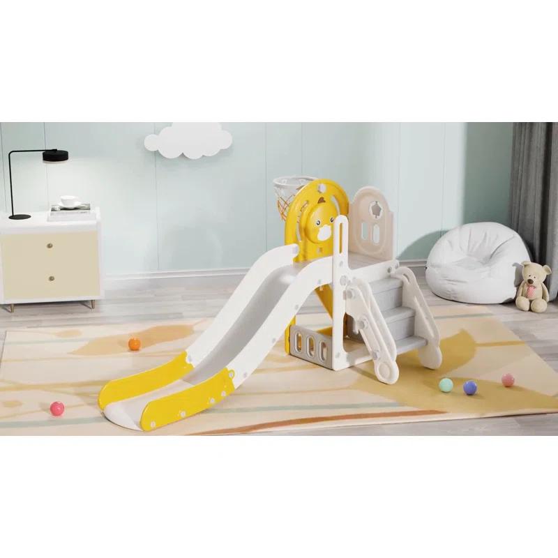 Suteck 5 in 1 Toddler slide, Kids Slide with Climber Outdoor Indoor Slide Cute Duck Theme Playset