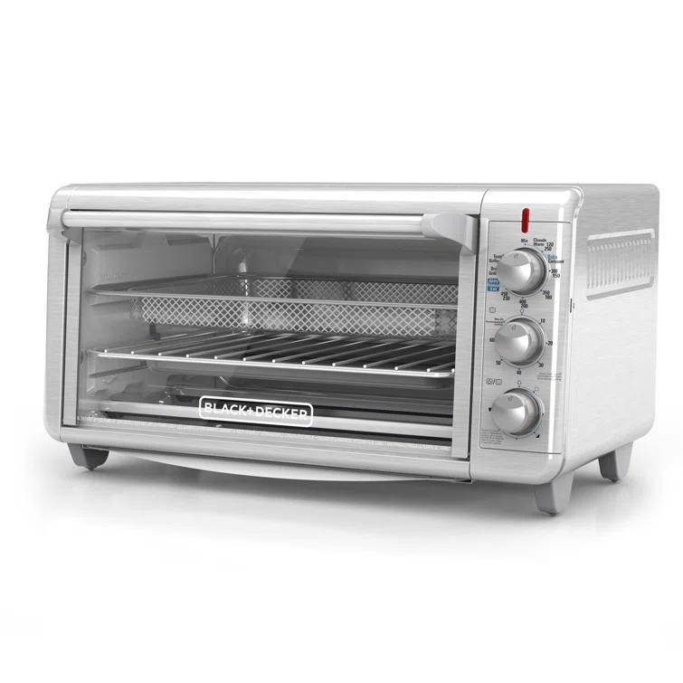BLACK+DECKER BLACK+DECKER Crisp 'N Bake Air Fry Toaster Oven, 8-Slice, 5 Cooking Functions, 60 Minute Timer, Stainless Steel