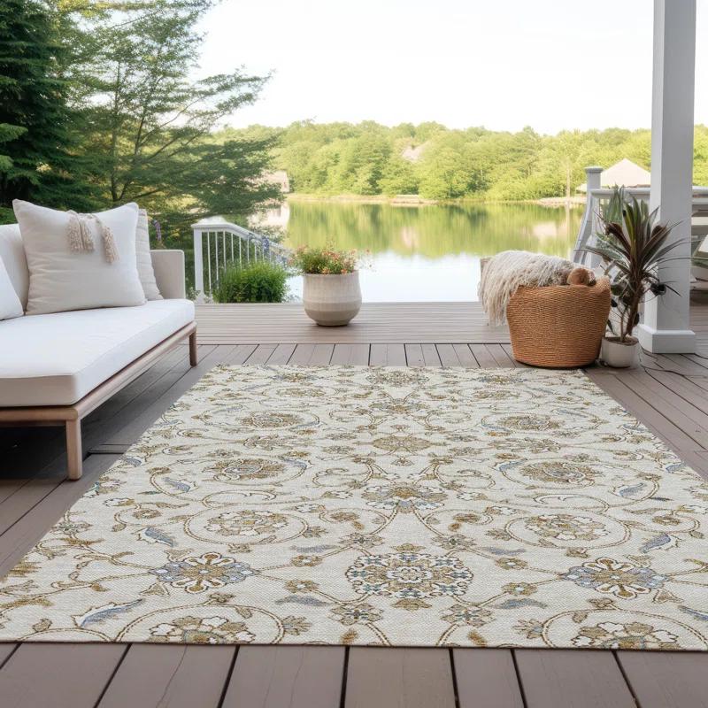 Machine Washable Indoor/Outdoor Cicel ACN1149 Ivory Rug