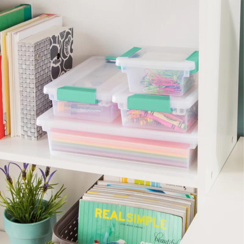 Sterilite Sterilite Plastic Stackable Storage Bin w/Clear Latch Lid (Set of 6)