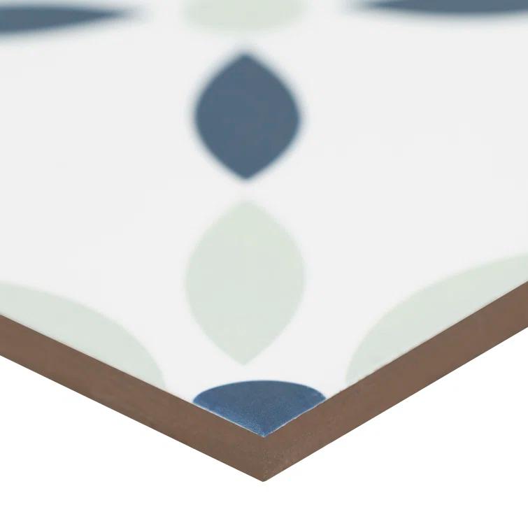 Ackland Amara 8 in. x 8 in. Encaustic Look Matte Porcelain Floor and Wall Tile