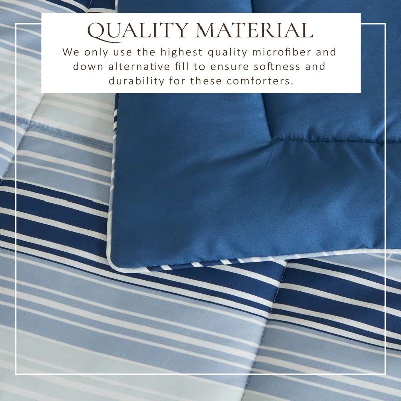 FreshFolds Reversible Microfiber Comforter Set with Shams