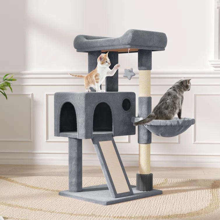 Tucker Murphy Pet™ 36" Small Cat Tower With Hammock, Sisal Scratching Posts, And Ramp, Perfect For Indoor Cats