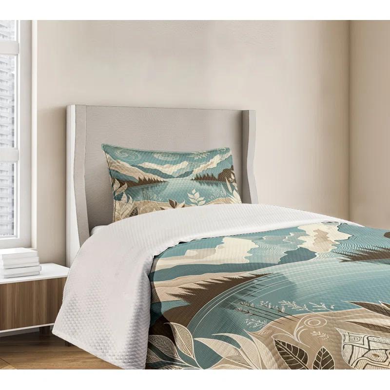 Ambesonne Floral Coverlet Set