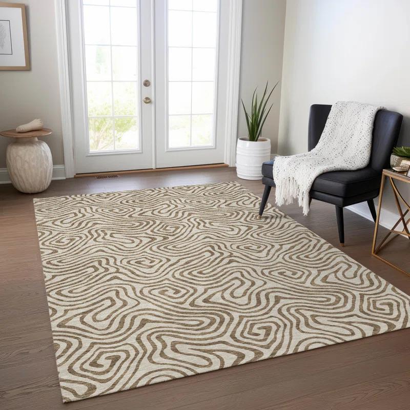 Machine Washable Indoor/Outdoor Chayden ACN1031 Beige Rug