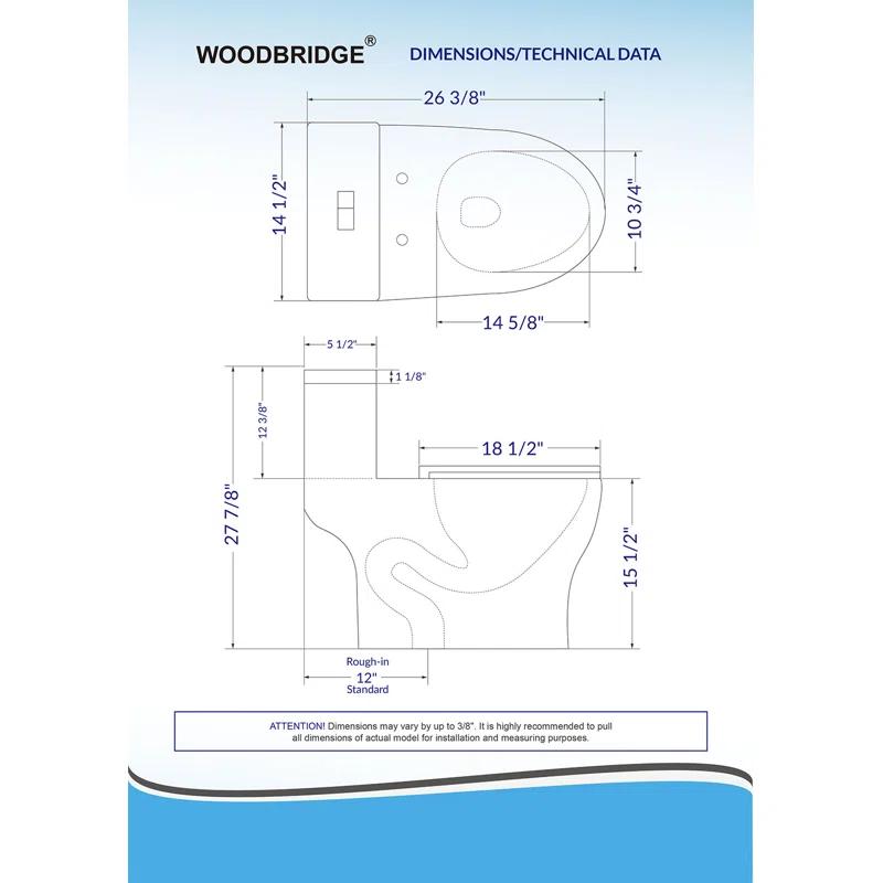 1.28 GPF Space Saving Round Compact One-Piece Toilet (Seat Included)