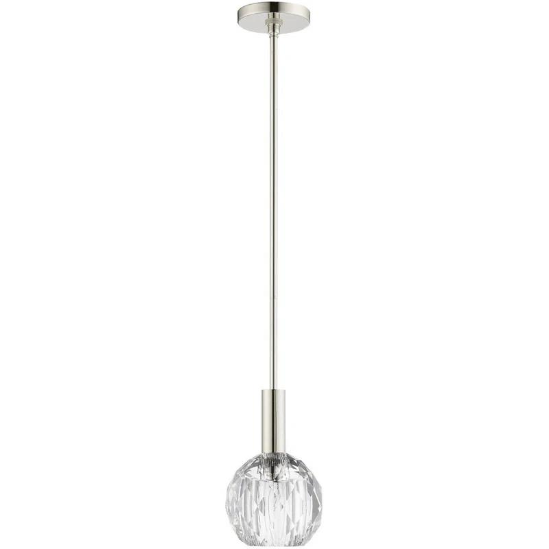 Lighting Lumens 1 - Light Single Globe Pendant with Crystal Accents | Wayfair