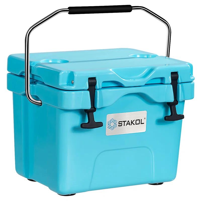 Costway 16 Quart Cooler Portable Ice Chest Leak-proof 24 Cans Ice Boxfor Camping