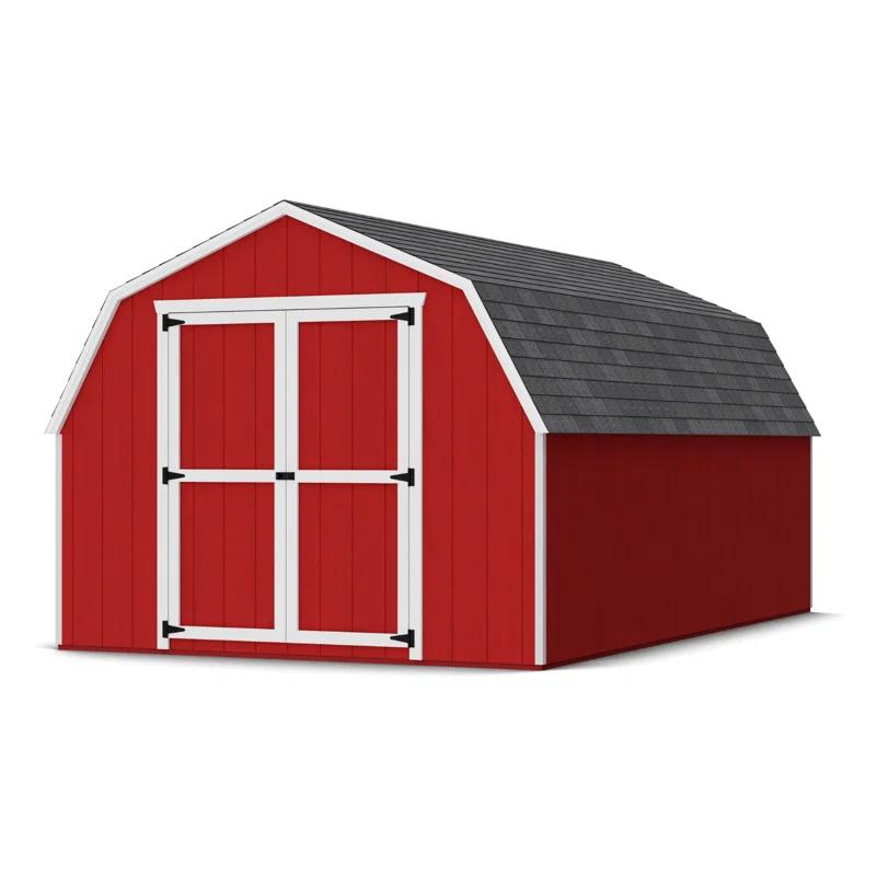 Little Cottage Co. Value Gambrel Barn Wood Storage Shed with 4 ft. Sidewalls