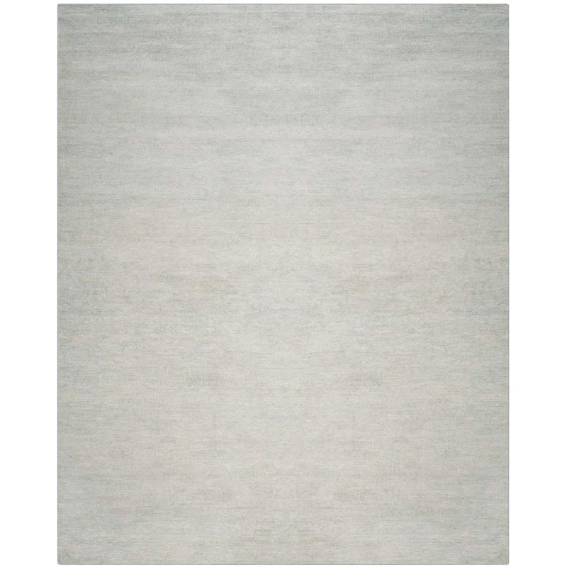 Rosecliff Heights McArthur Stone Wash Hand Knotted Viscose/Cotton Solid Color Rug in Light Blue