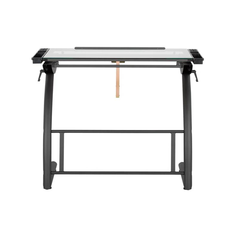Inbox Zero Cournoyer Glass Drafting Table