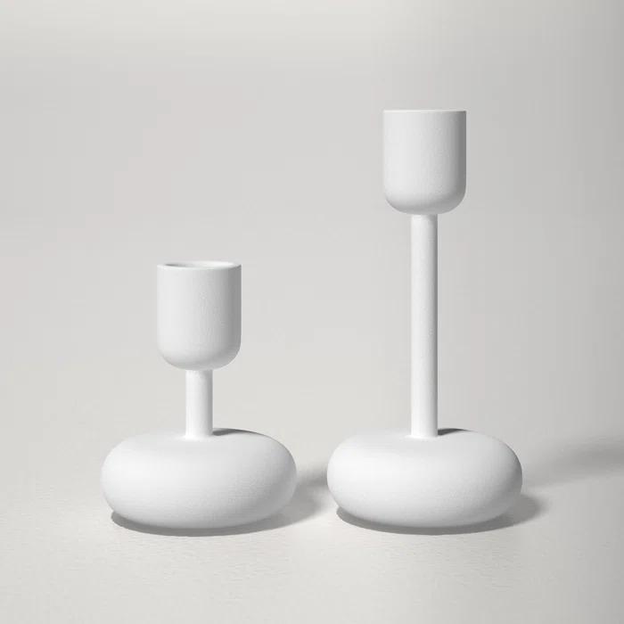 Juba 2 Piece Juba Small Metal Candlestick Set