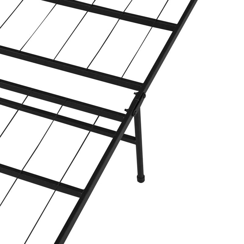 Alwyn Home Muscoy 14" Foldable Steel Bed Frame, No Box Spring Needed, Underbed Storage , Easy Assembly