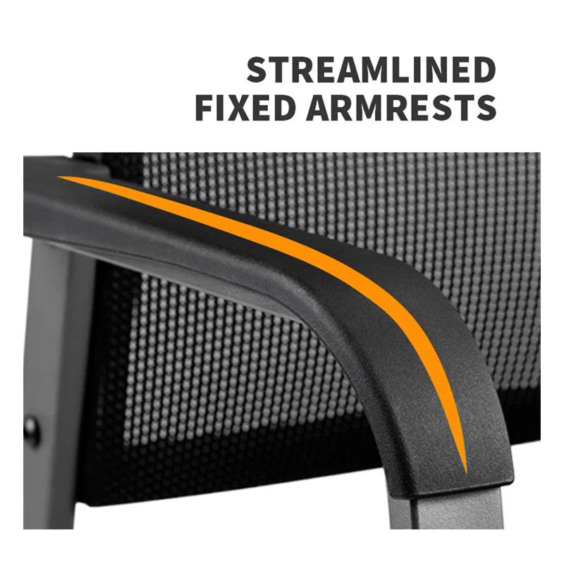 Clatina CLATINA Mesh Back Stacking Upholstered Side Arm Guest Chair For Waiting Conference Room