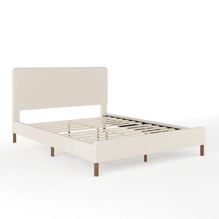 Martha Stewart Martha Stewart Britta Upholstered Platform Bed With Piped Detail Headboard