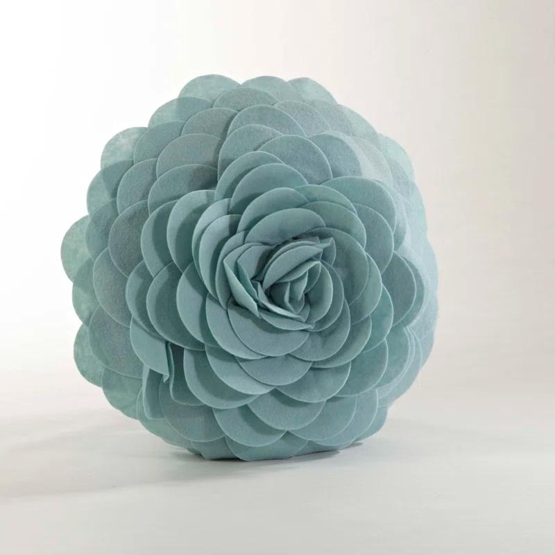 Saro Felt Collection Appliqued Felt Throw Pillow