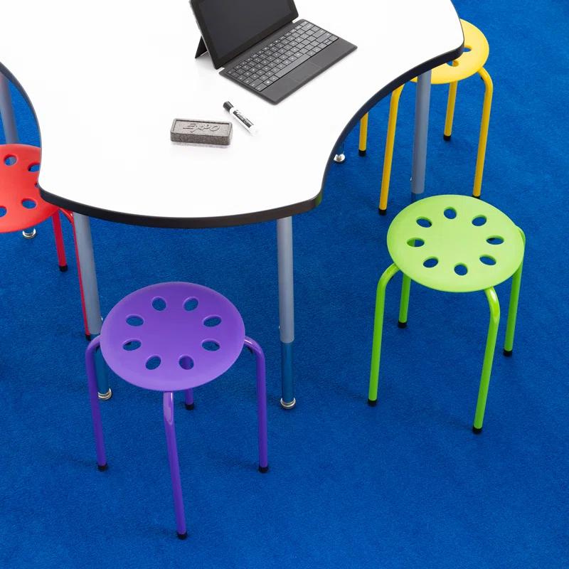 Assorted Color Plastic Stacking Classroom Stool (Set of 5)