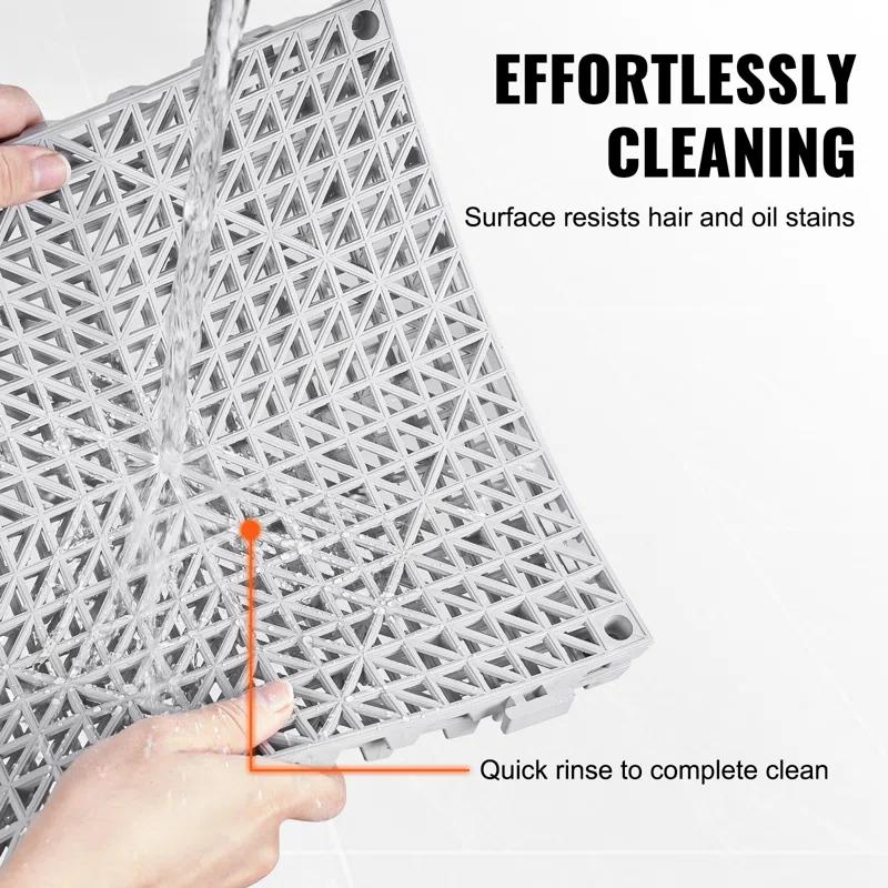VEVOR VEVOR 12" X 12" Drainage Mats In Different Colors VEVOR 12'' W x 12'' L Garage Flooring Drain Tiles (Set of 55)