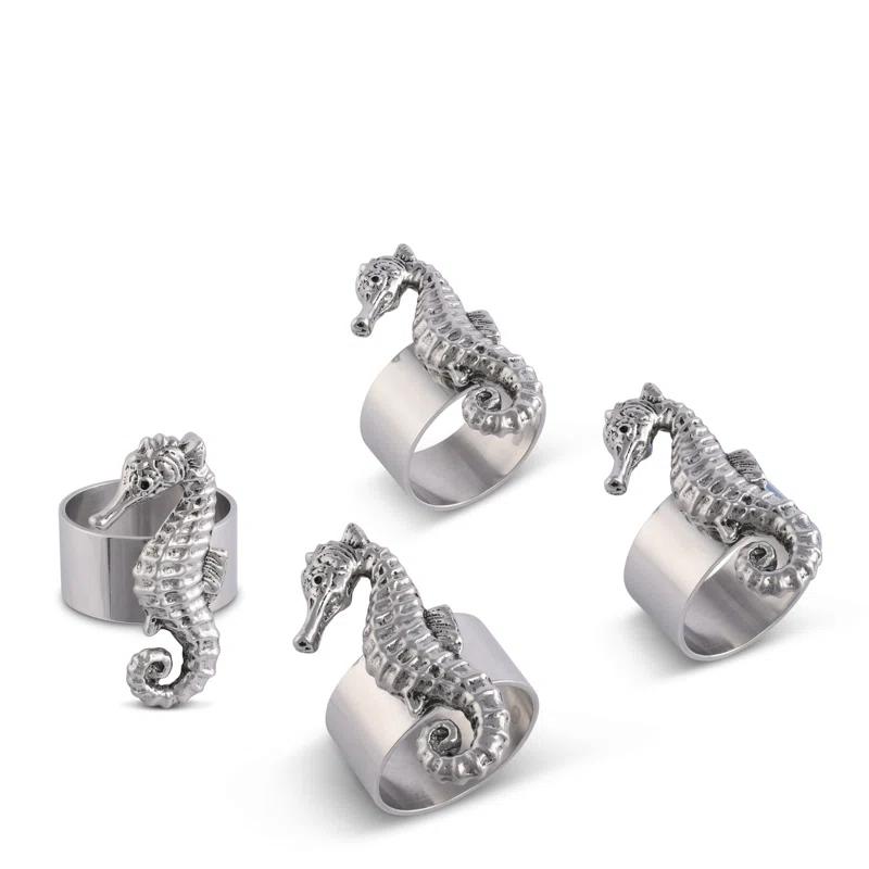 Arthur Court Designs Sea Horse Metal Napkin Ring (Set of 4)