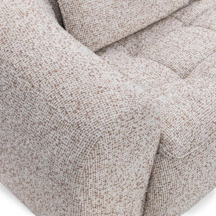 Classic Home Ember 103" Upholstered Fabric Sofa In Cream White