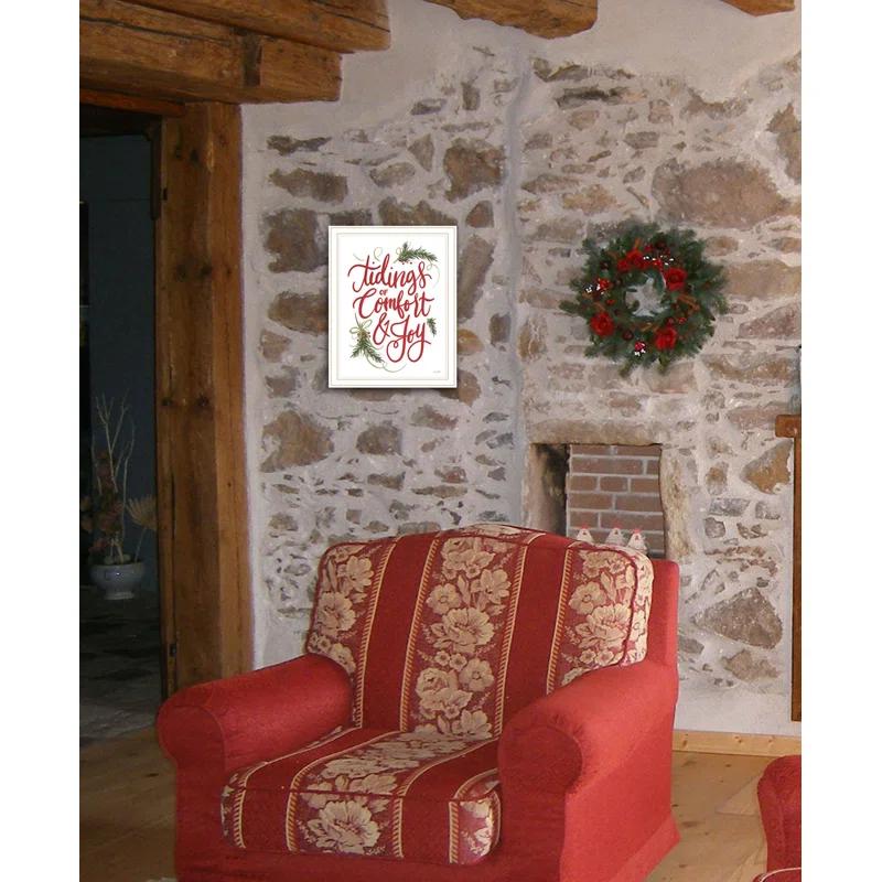 The Holiday Aisle® Tidings Of Comfort & Joy Framed Wall Art for Living Room, Home Wall Décor By House Fenway | Wayfair