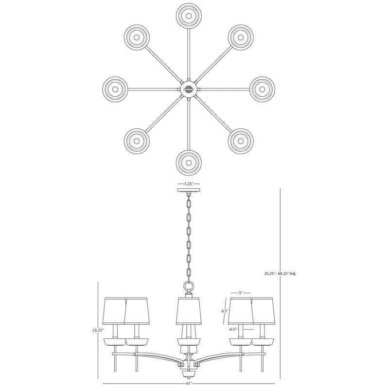 Robert Abbey Cristallo 8 - Light Classic / Traditional Chandelier