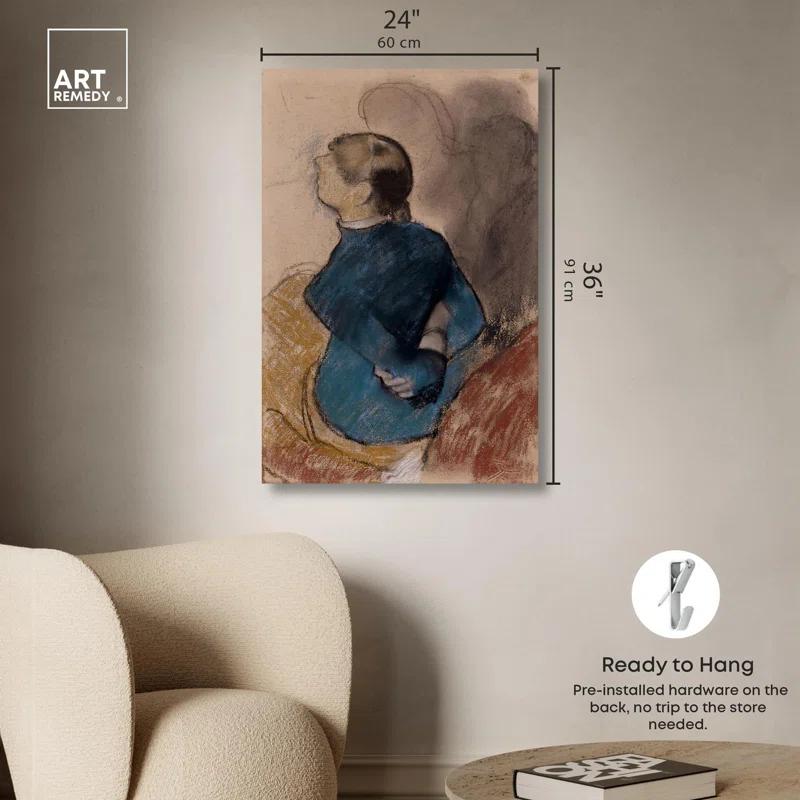 Art Remedy Young Woman in Blue Canvas Vintage Portraits by Art Remedy