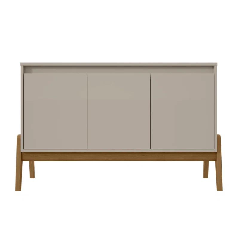 Manhattan Comfort Jernya 49" Sideboard with 4 Shelves in Greige